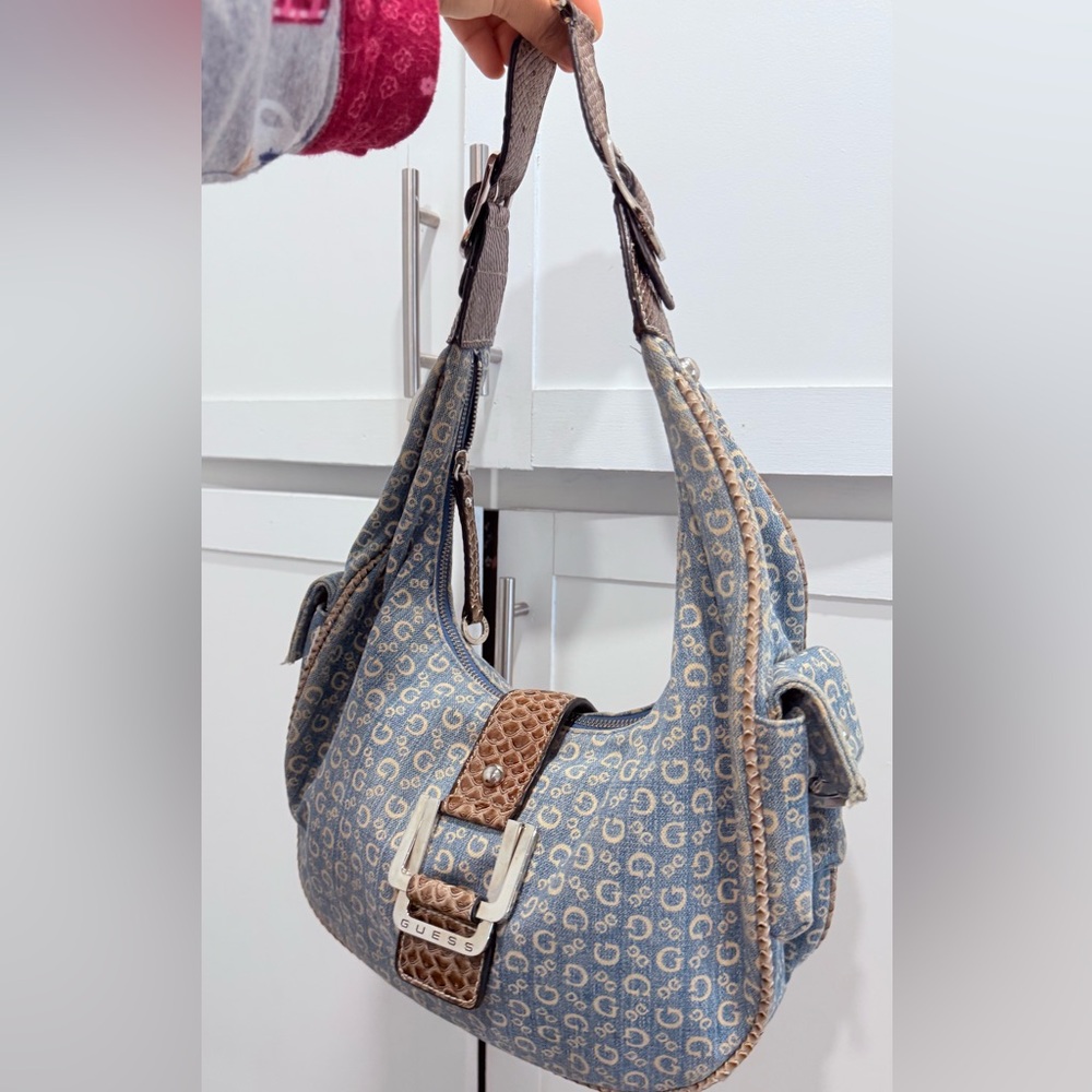 Vintage y2k denim guess shoulder bag